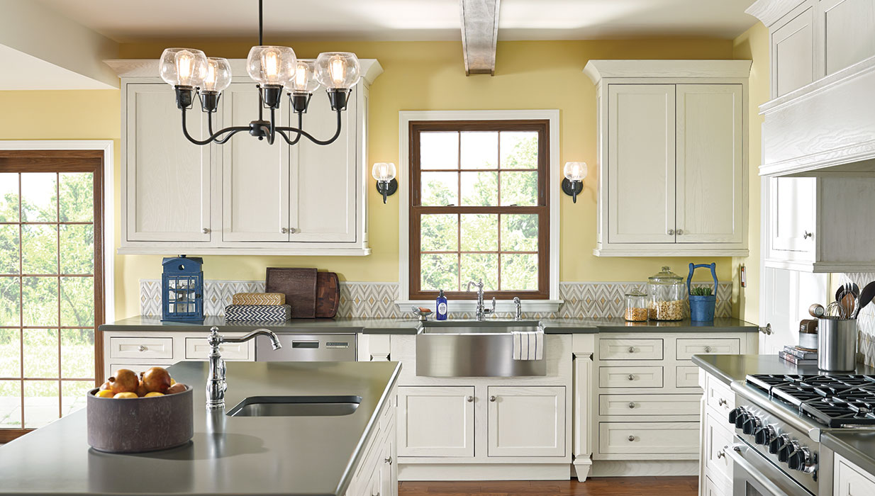 Interior East Premium Series Double Hung Window with Colonial Grilles