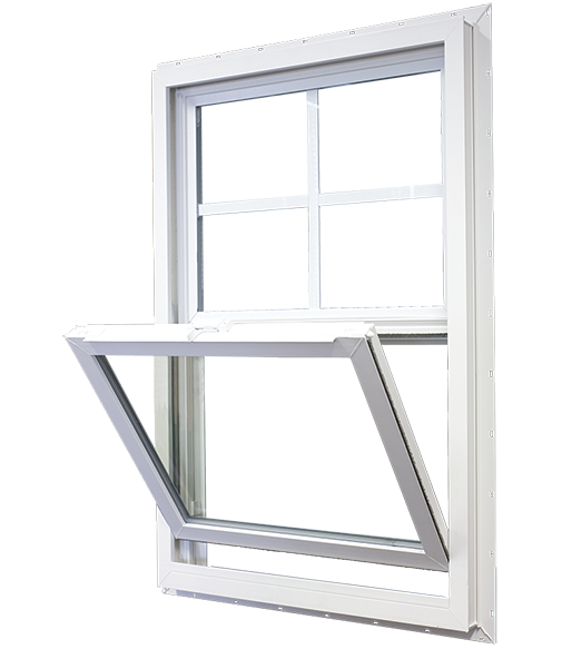 Single Hung Windows - Interior Product View of Single Hung with Sash Tilted Inward