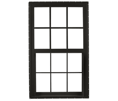 1500 Black Coextruded Double Hung Window Silo Photo
